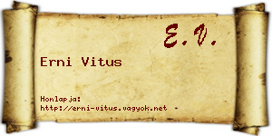 Erni Vitus névjegykártya
